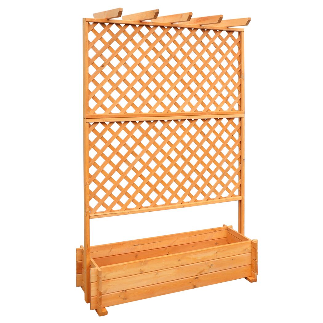 Rankkasten mit Pergola Holz honigbraun 140 x 200 x 64,5 cm