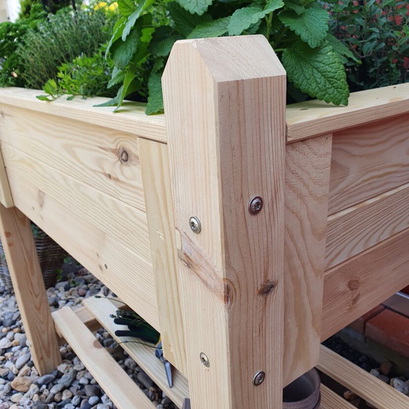 Kräuterbeet natur Kiefernholz 90 x 60 x 84,5 cm