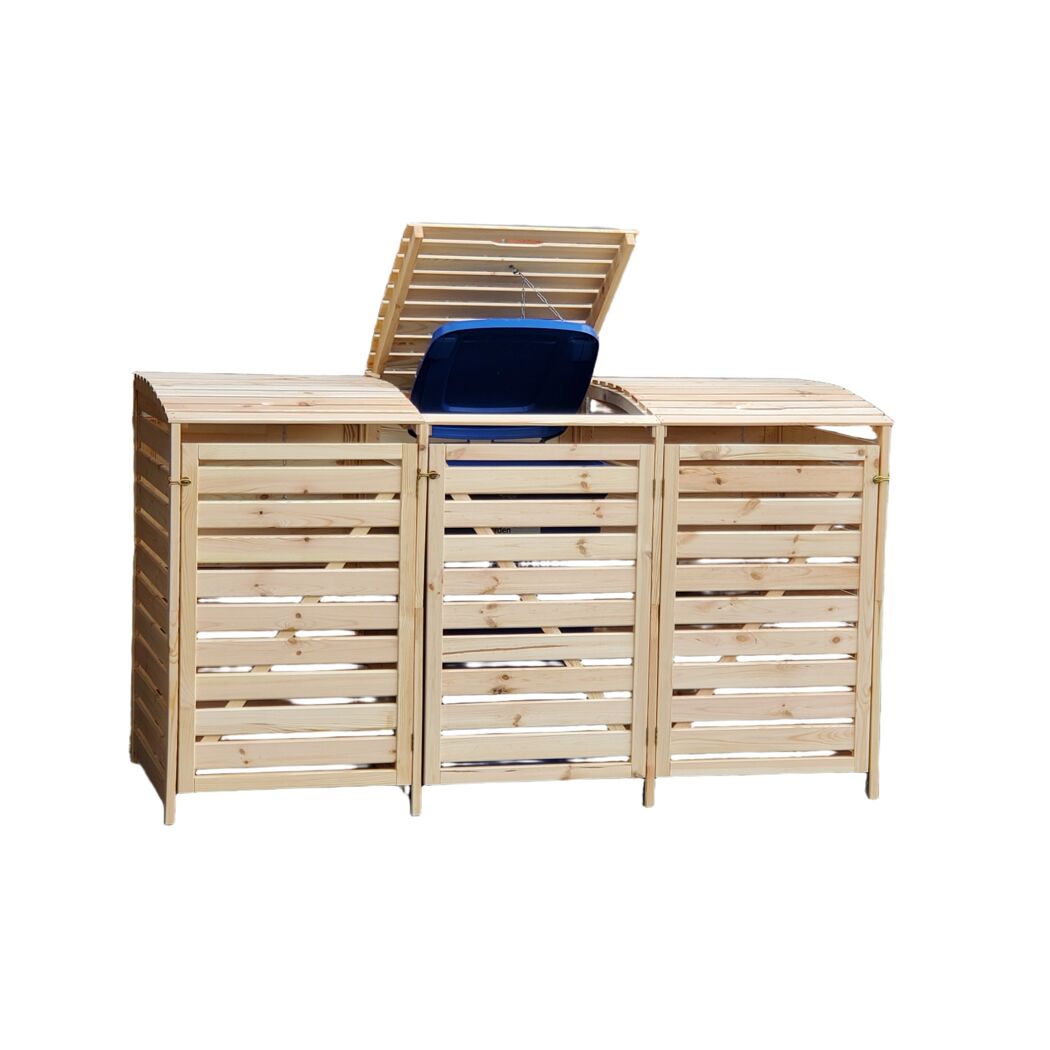 Mülltonnenbox 'Vario III' für 3 Abfalltonnen 219 x 122 x 92 cm natur