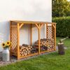 Kaminholzregal 'Speyer' Holz honigbraun 238 x 148 x 68 cm
