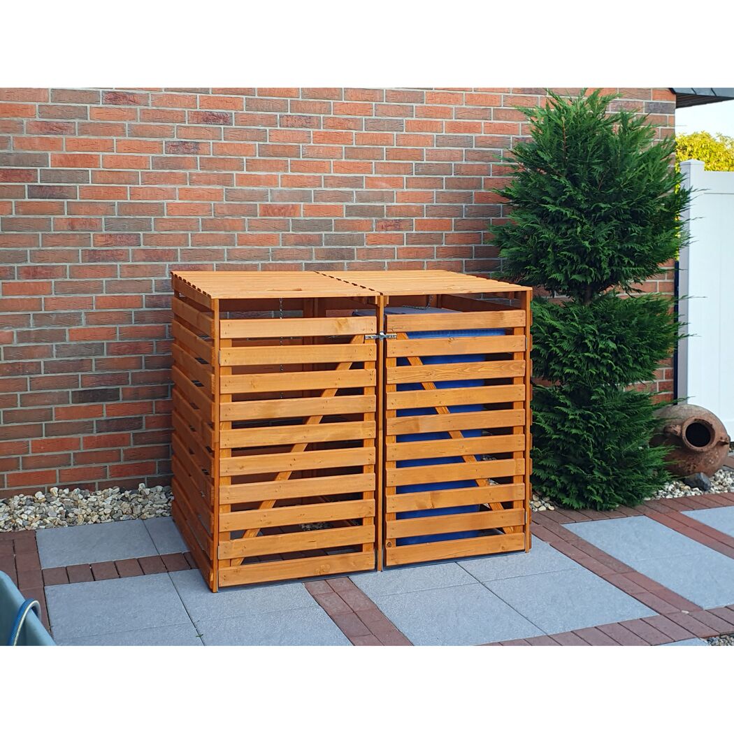 Mülltonnenbox 'Vario V' für 2 Abfalltonnen 148 x 122 x 92 cm honigbraun