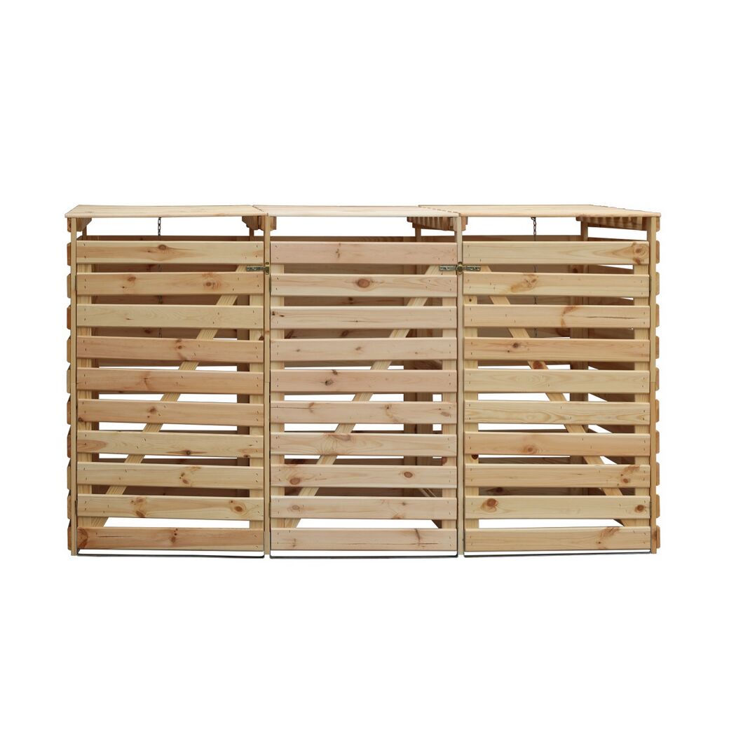 Mülltonnenbox 'Vario V' für 3 Abfalltonnen 219 x 122 x 92 cm natur