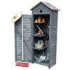 Gartenschrank 'Babylon' Kiefernholz grau 78 x 49,5 x 194,5 cm
