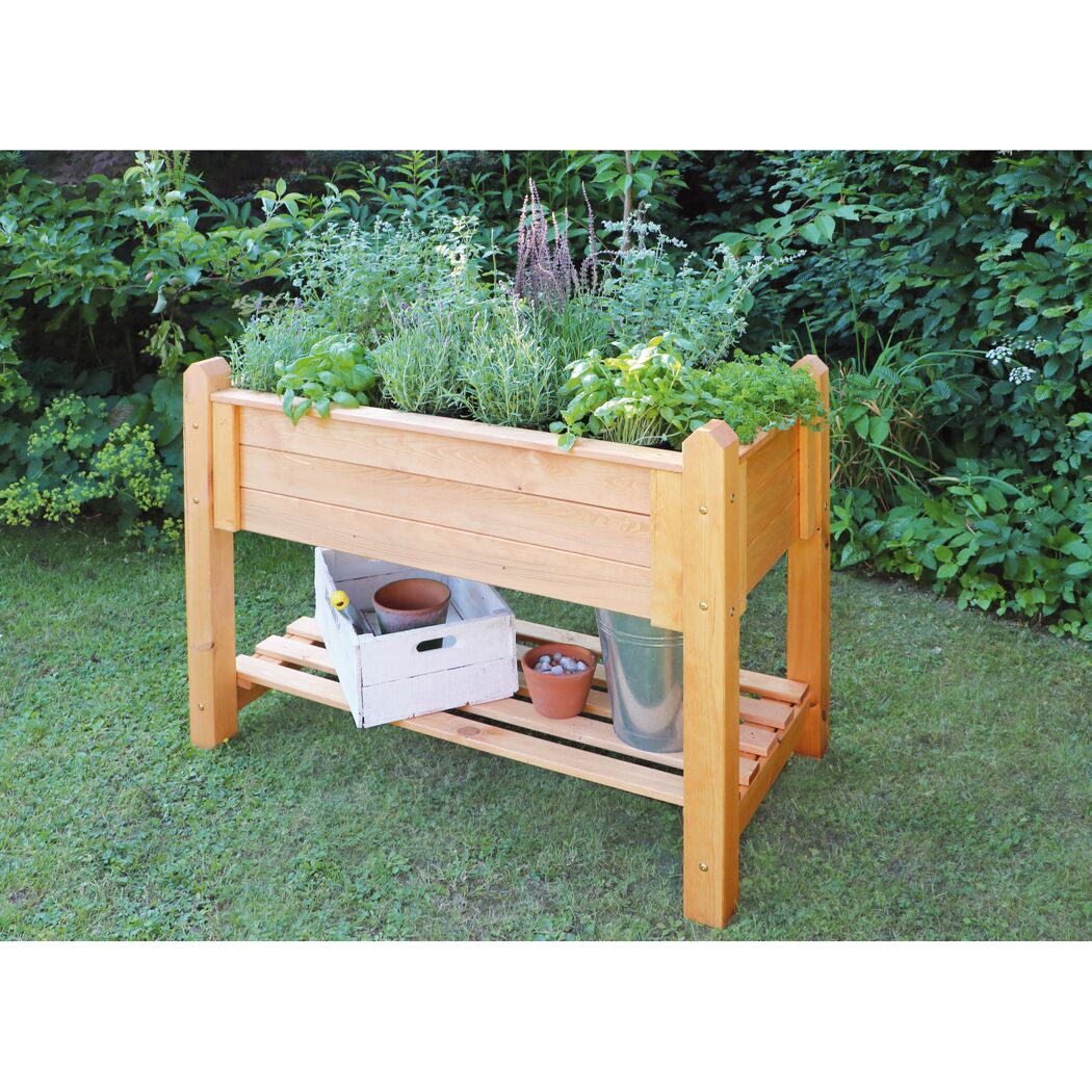 Kräuterbeet honigbraun Kiefernholz 90 x 60 x 84,5 cm