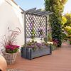 Rankkasten mit Pergola Holz grau 102 x 140 x 64,5 cm