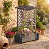 Rankkasten mit Pergola Holz grau 102 x 140 x 64,5 cm