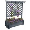 Rankkasten mit Pergola Holz grau 102 x 140 x 64,5 cm