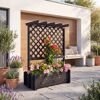 Rankkasten mit Pergola Holz anthrazit 102 x 140 x 64,5 cm
