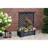 Rankkasten mit Pergola Holz anthrazit 102 x 140 x 64,5 cm