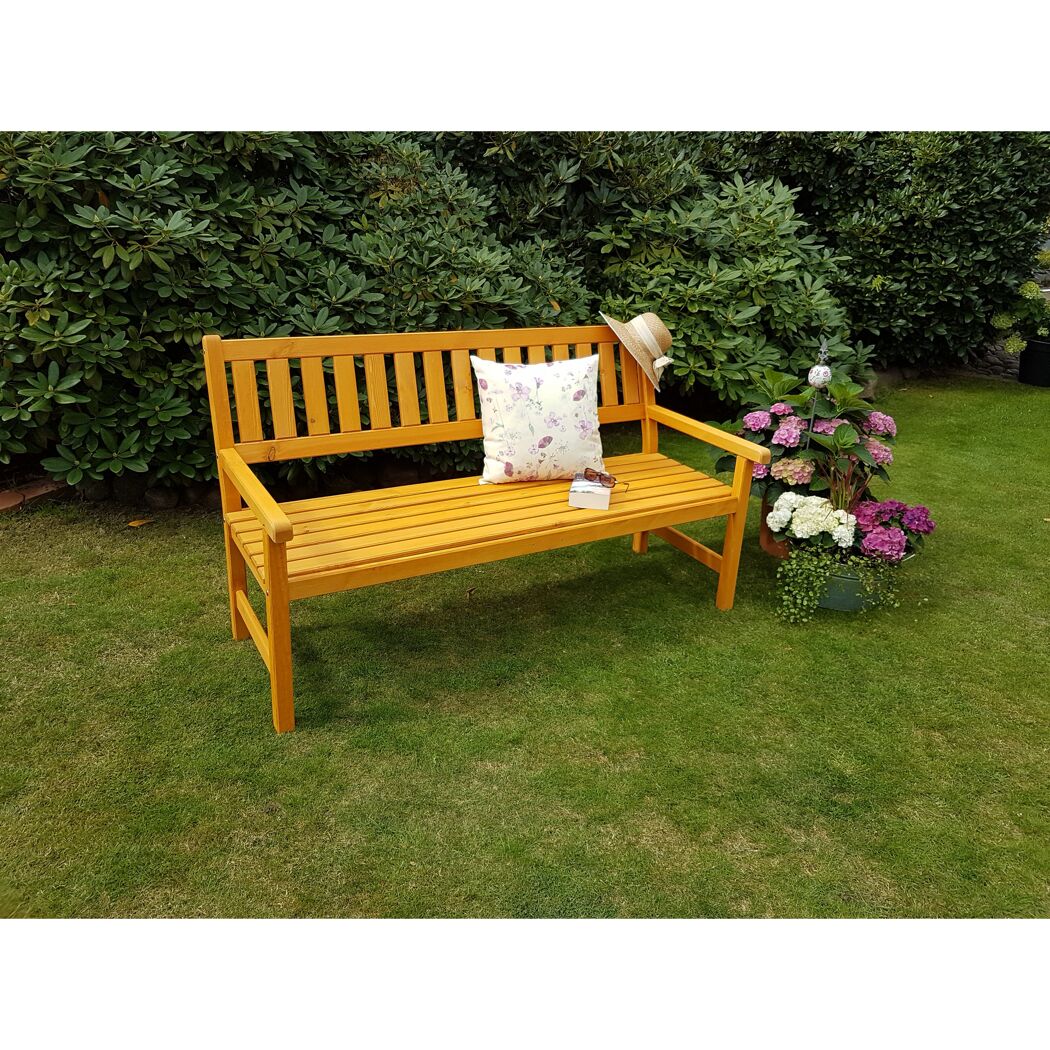 Gartenbank 'Johanna' 3-Sitzer Kiefernholz honigbraun 154 x 71 x 91 cm