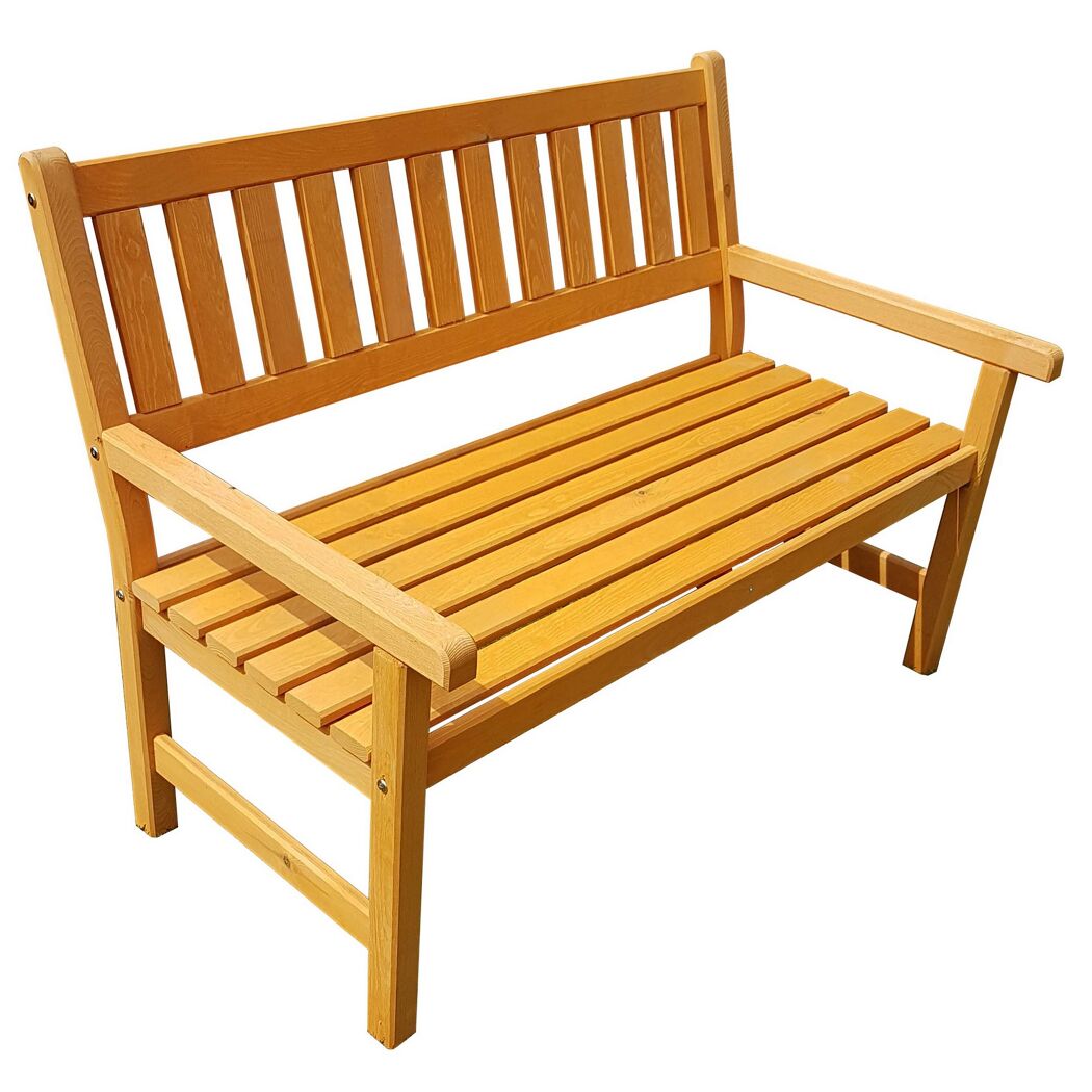 Gartenbank 'Johanna' 2-Sitzer Kiefernholz honigbraun 125 x 71 x 91 cm
