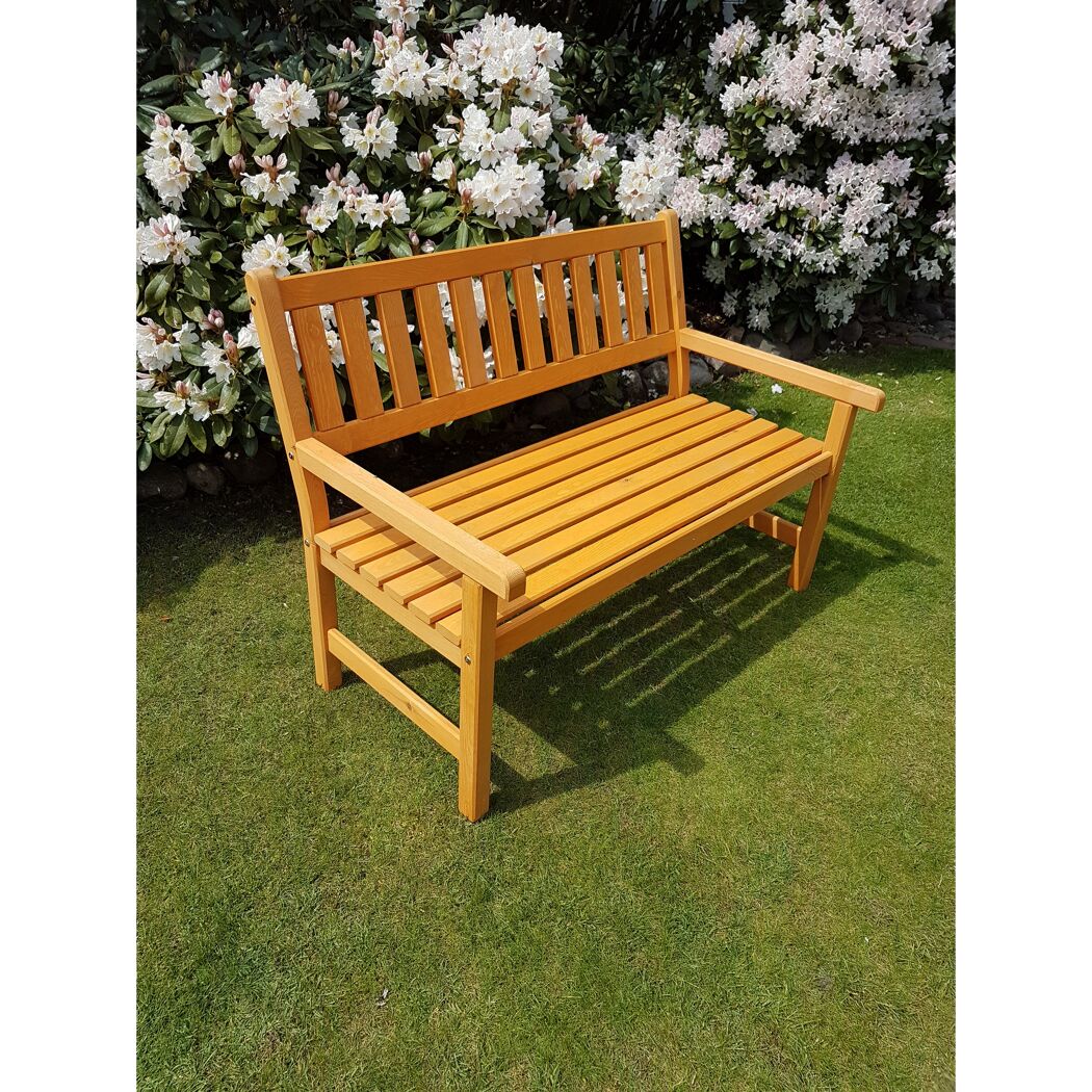 Gartenbank 'Johanna' 2-Sitzer Kiefernholz honigbraun 125 x 71 x 91 cm