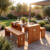 Gartenmöbel-Set 'Rotterdam' Kiefernholz honigbraun 3-teilig