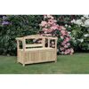 Gartenbank mit Kissenbox Kiefernholz natur 130 x 50 x 93 cm