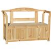 Gartenbank mit Kissenbox Kiefernholz natur 130 x 50 x 93 cm