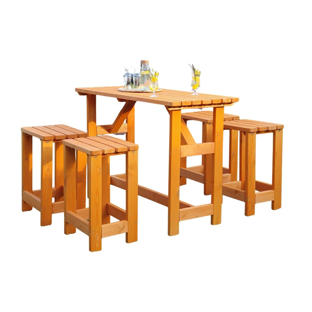 Barlounge-Set 'Summer' Kiefernholz honigbraun 5-teilig