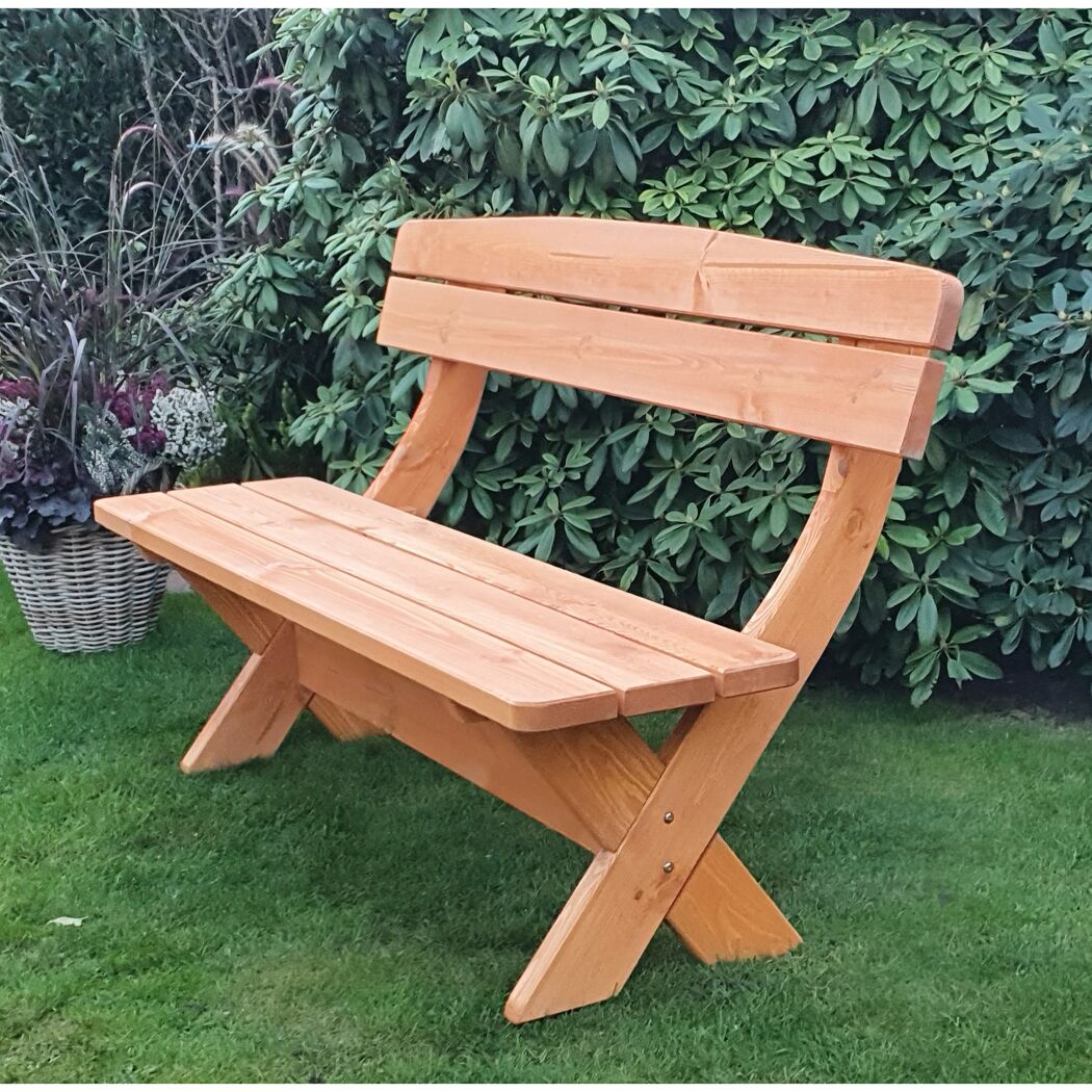 Gartenbank 'München' Kiefernholz honigbraun 150 x 70 x 90 cm