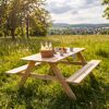 Bierbank 'Babylon' Kiefernholz natur 177 x 155 x 74 cm