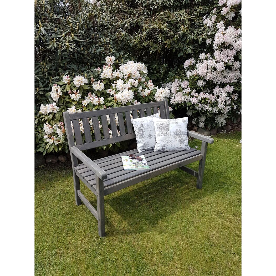 Gartenbank 'Johanna' 2-Sitzer Kiefernholz grau 125 x 71 x 91 cm