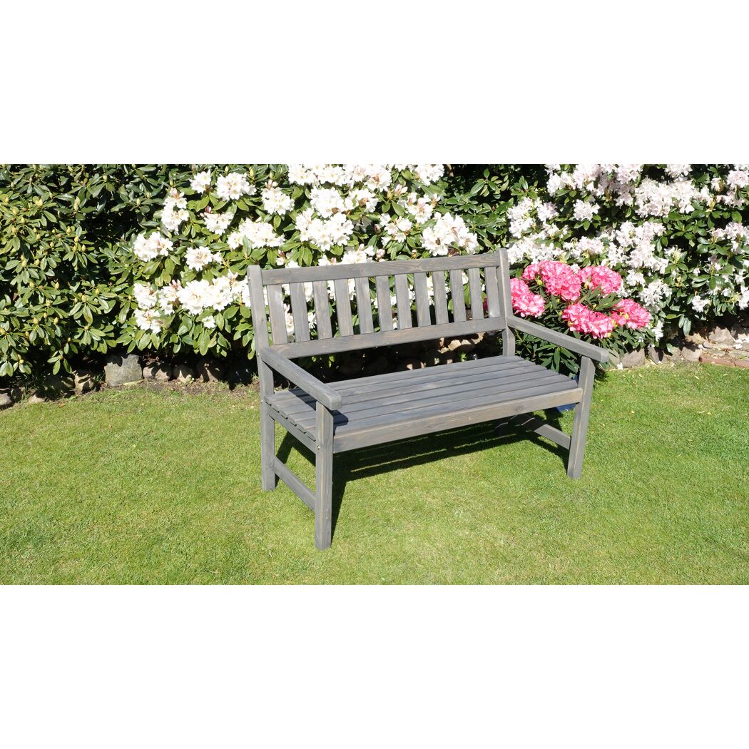 Gartenbank 'Johanna' 2-Sitzer Kiefernholz grau 125 x 71 x 91 cm