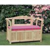 Gartenbank mit Kissenbox Kiefernholz natur 130 x 50 x 93 cm inkl. Sitzauflage