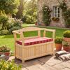 Gartenbank mit Kissenbox Kiefernholz natur 130 x 50 x 93 cm inkl. Sitzauflage