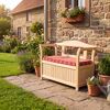 Gartenbank mit Kissenbox Kiefernholz natur 130 x 50 x 93 cm inkl. Sitzauflage