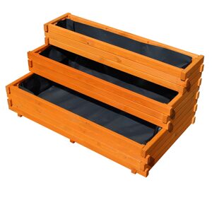 Pflanzkastentreppe 'Volterra' braun Kiefernholz 100 x 60 x 48 cm