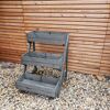 Pflanztreppe grau Kiefernholz 80 x 84 x 100 cm