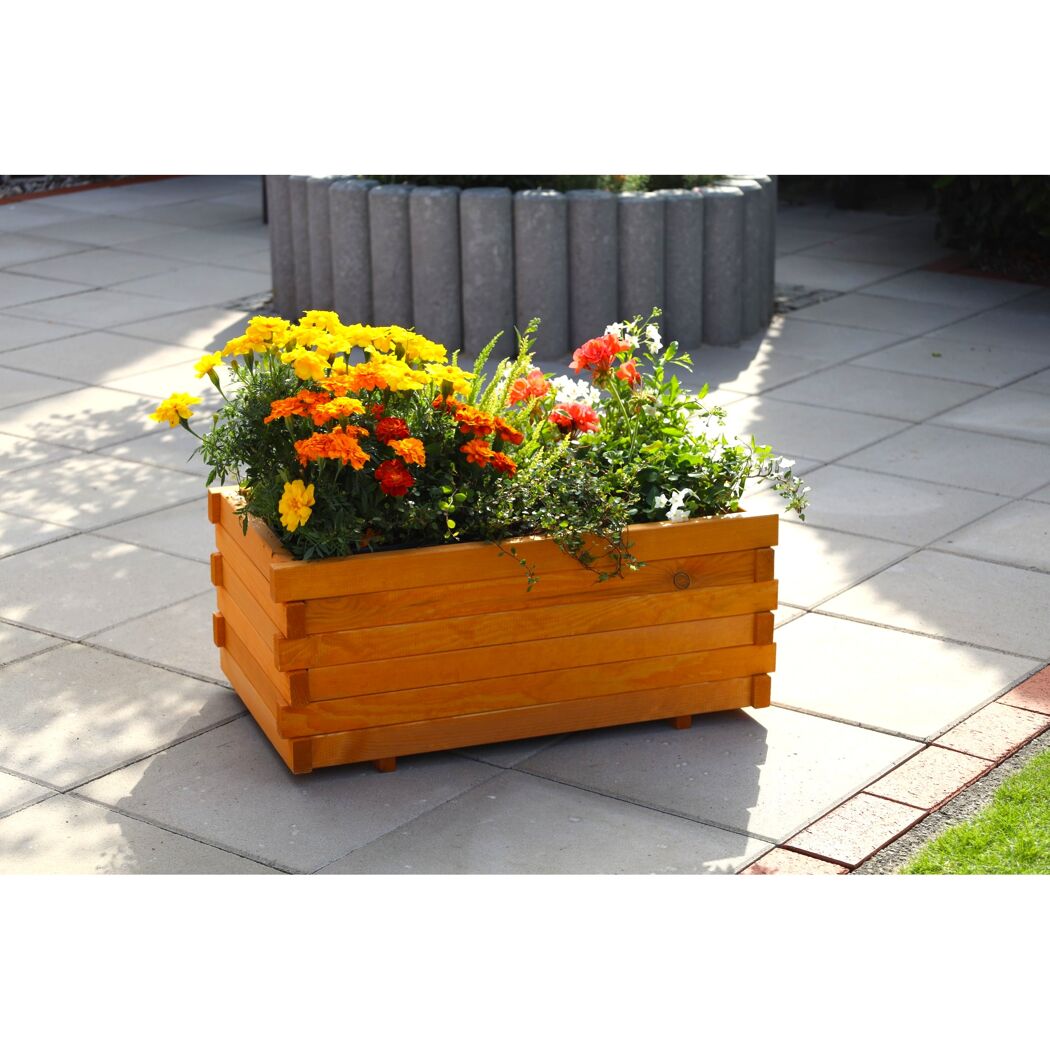 Pflanzkasten 'Lucca' mit Pflanzfolie Holz honigbraun 69 x 29,5 x 39 cm
