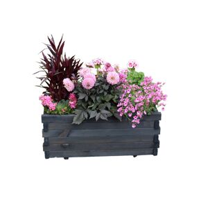 Pflanzkasten 'Lucca' mit Pflanzfolie Holz anthrazit 69 x 29,5 x 39 cm