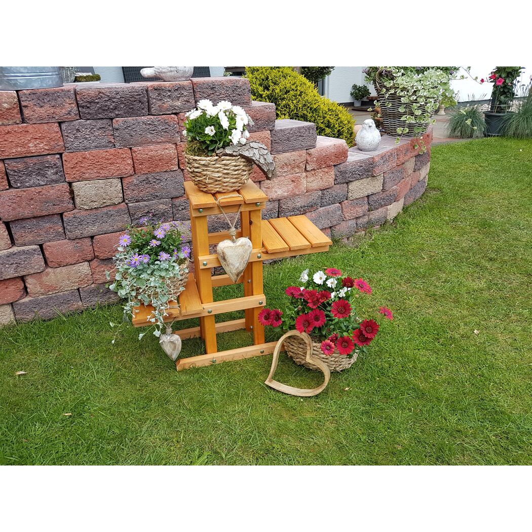 Blumentreppe honigbraun 62 x 28 x 8 cm