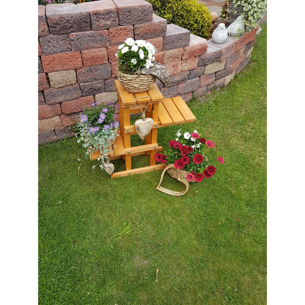 Blumentreppe honigbraun 62 x 28 x 8 cm