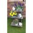 Blumentreppe grau Kiefernholz 50 x 60 x 56 cm