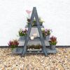 Blumentreppe Kiefernholz grau 137 x 31 x 120 cm
