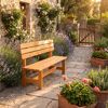Gartenbank 'Summer' 3-Sitzer Kiefernholz honigbraun 150 x 51 x 90 cm