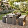 Gartenmöbel-Set 'Rotterdam' Kiefernholz grau 3-teilig