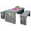 Gartenmöbel-Set 'Rotterdam' Kiefernholz grau 3-teilig