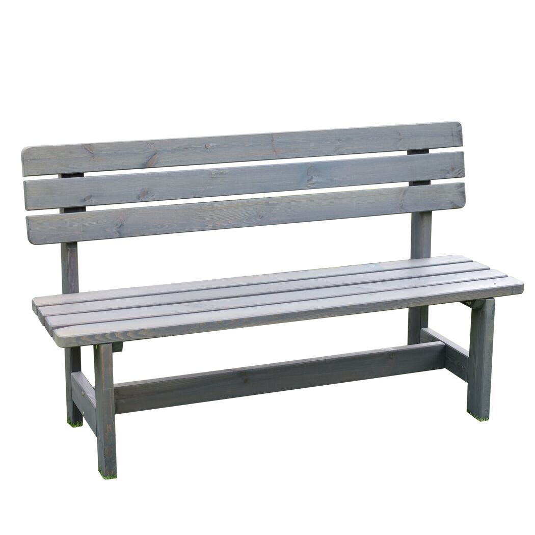 Gartenbank 'Summer' 3-Sitzer Kiefernholz grau 150 x 51 x 90 cm