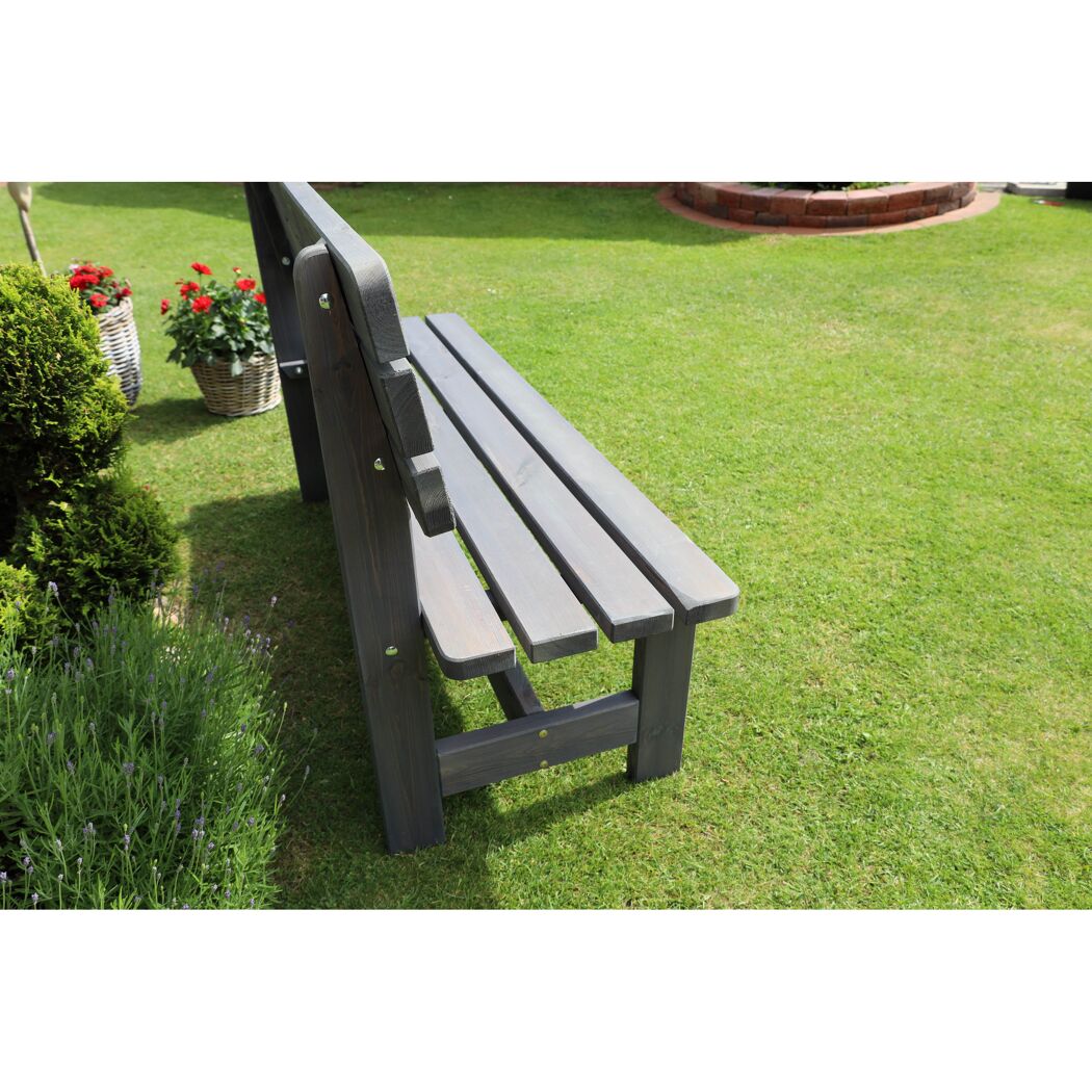 Gartenbank 'Summer' 3-Sitzer Kiefernholz grau 150 x 51 x 90 cm