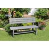 Gartenbank 'Summer' 3-Sitzer Kiefernholz grau 150 x 51 x 90 cm