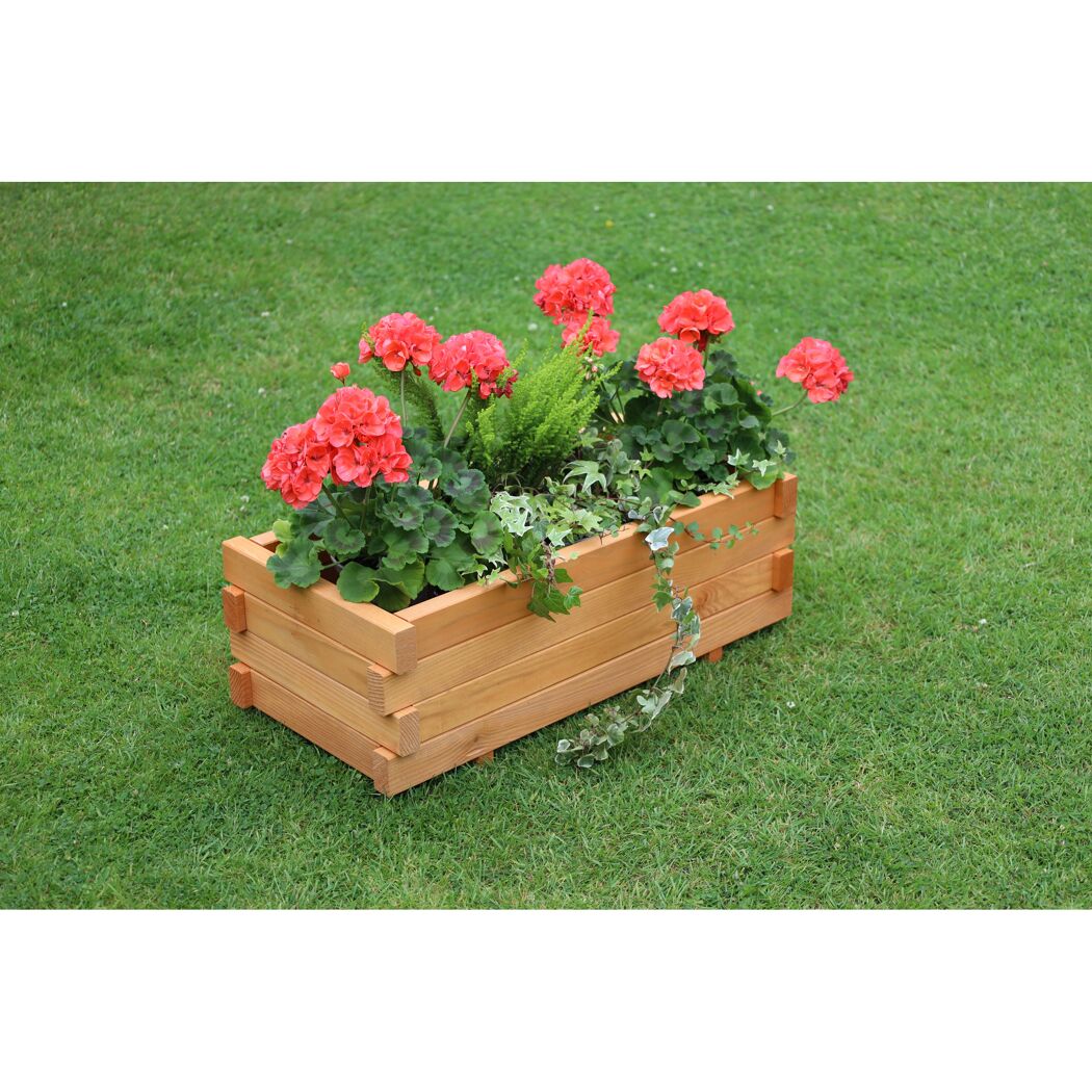 Pflanzkasten 'Empoli' mit Pflanzfolie Holz honigbraun 59 x 20,5 x 29 cm
