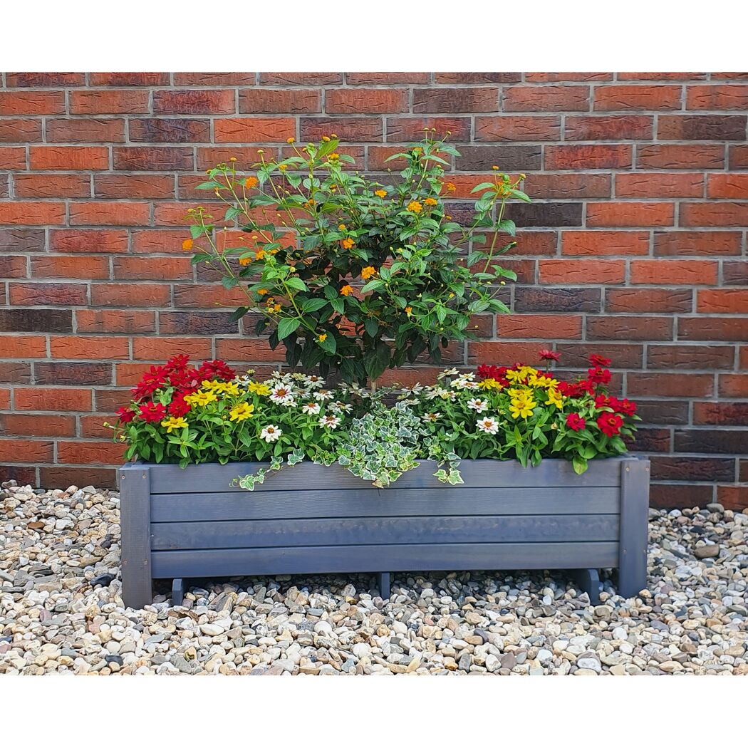 Balkonkasten 'Romantica' Holz grau 78 x 34 x 38 cm