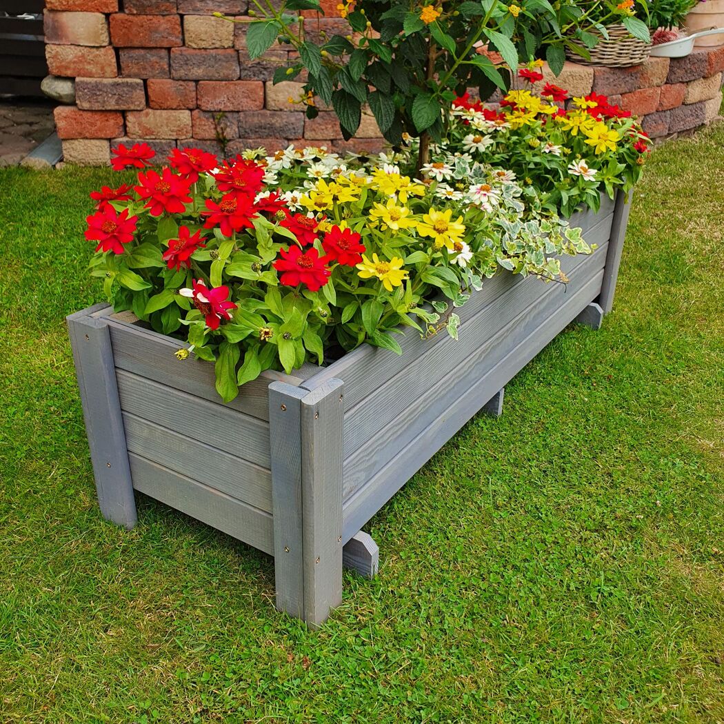 Balkonkasten 'Romantica' Holz grau 78 x 34 x 38 cm