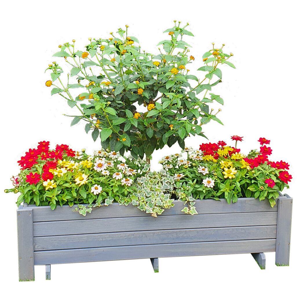 Balkonkasten 'Romantica' Holz grau 78 x 34 x 38 cm