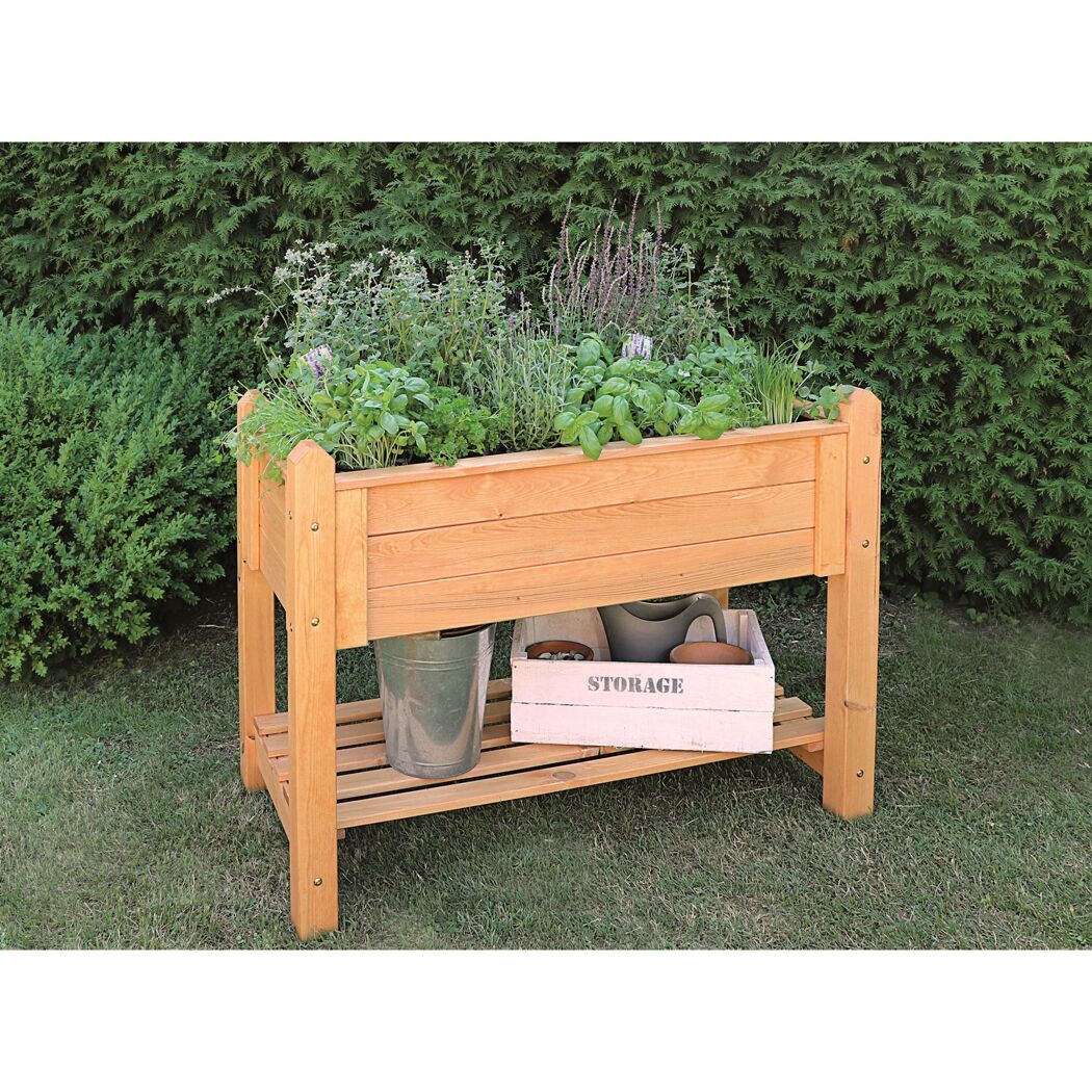 Kräuterbeet honigbraun Kiefernholz 114 x 60 x 84,5 cm