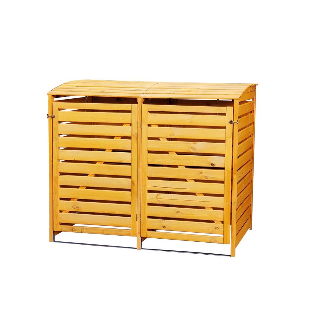 Mülltonnenbox 'Vario III' für 2 Abfalltonnen 148 x 122 x 92 cm honigbraun