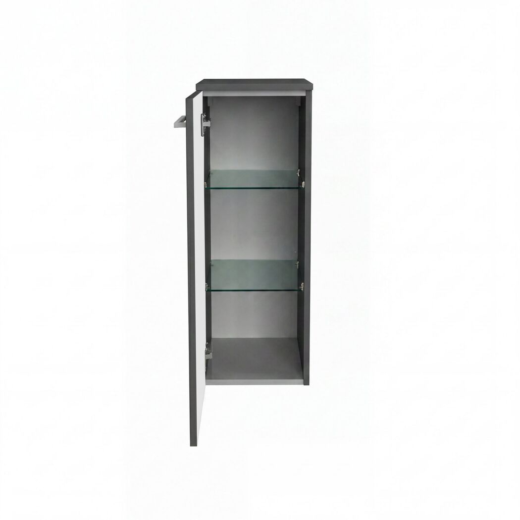 Midischrank 'B.Round' graphit glänzend 30,2 x 82,6 x 32 cm
