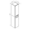 Hochschrank 'B.Round' weiß glänzend 30 x 162 x 31,8 cm