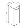 Midischrank 'B.Round' graphit glänzend 30,2 x 82,6 x 32 cm